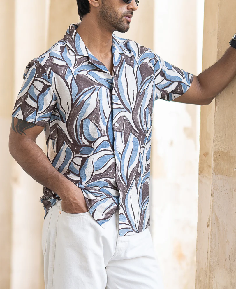 Abstract Print Cuban Shirt - Image 3
