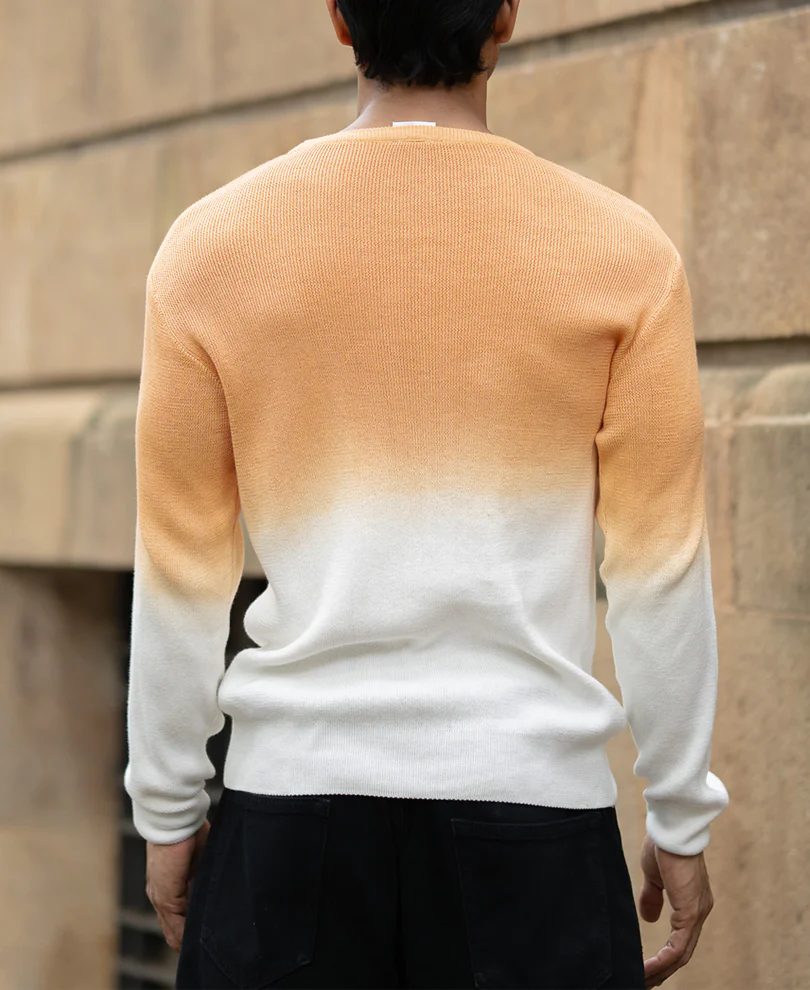 Apricot Orange Ombre Knit T-Shirt - Image 5