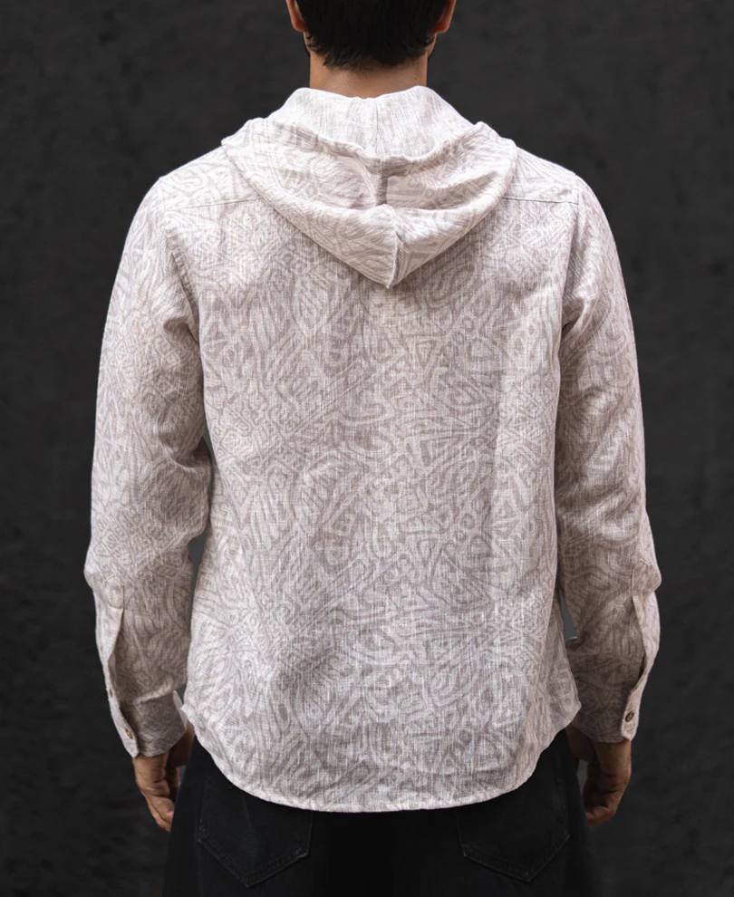 Beige Regular Fit Full Sleeves Hoodie - Image 4