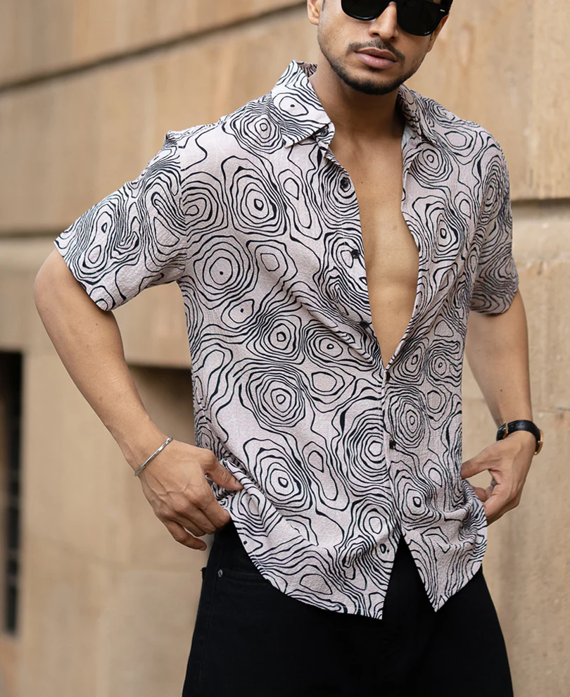 Beige Seismic Printed Shirt - Image 2