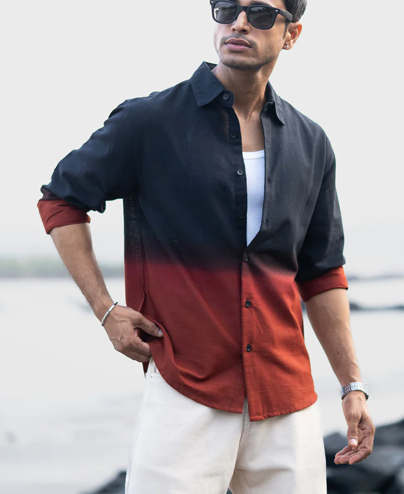 Black And Brown Ombre Shirt - Image 2