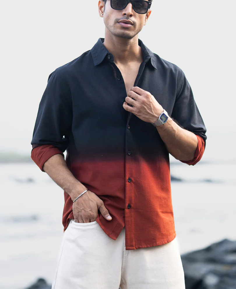 Black And Brown Ombre Shirt - Image 3
