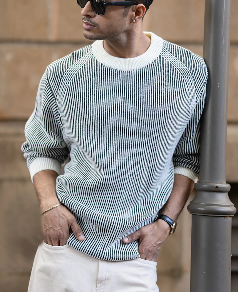 Black And White Striped Sweater