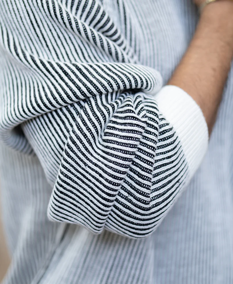 Black And White Striped Sweater - Image 3
