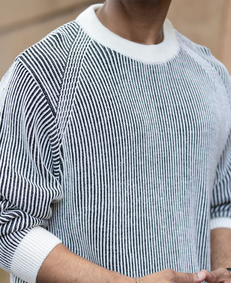 Black And White Striped Sweater - Image 4