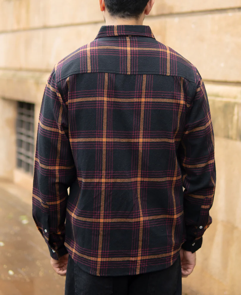 Black Brushed Checks Shirt - Image 5