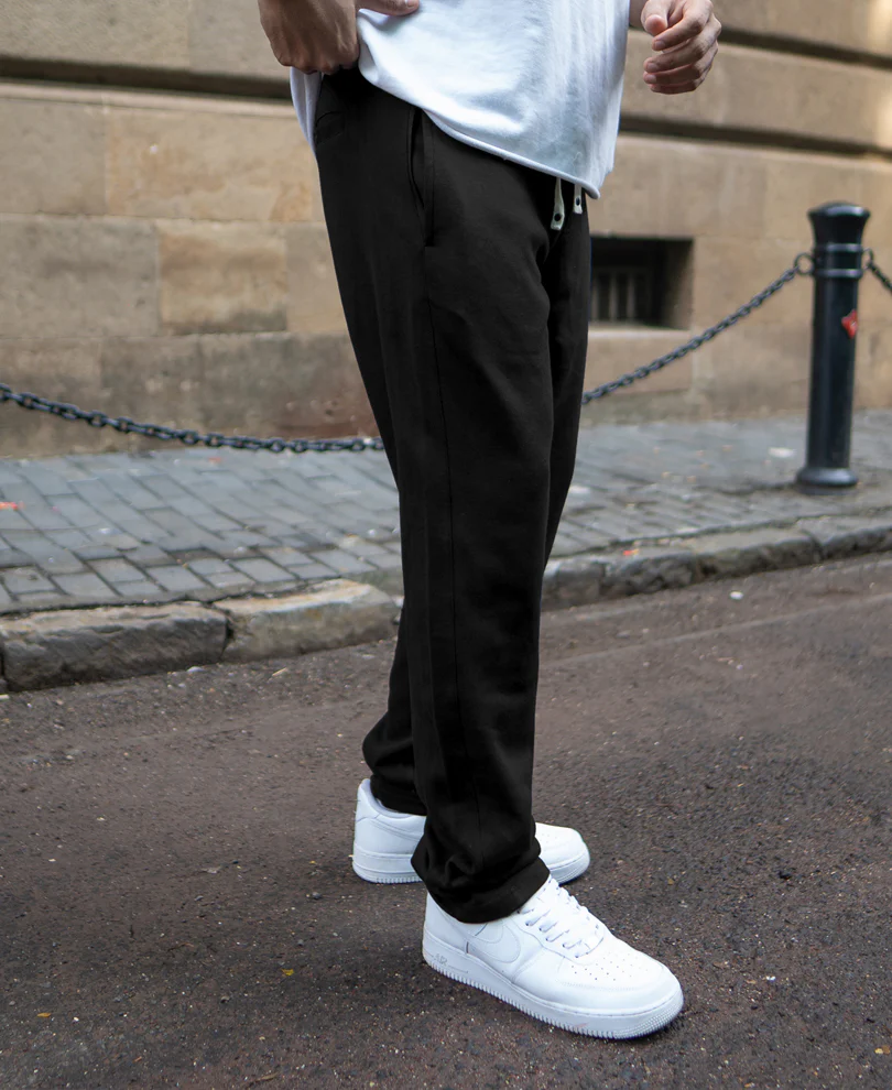Black Knitted Regular Fit Track Pant - Image 4
