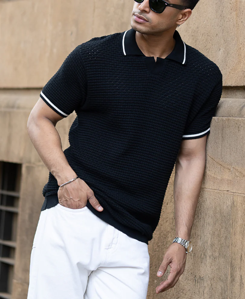 Black Knitted T-Shirt - Image 3