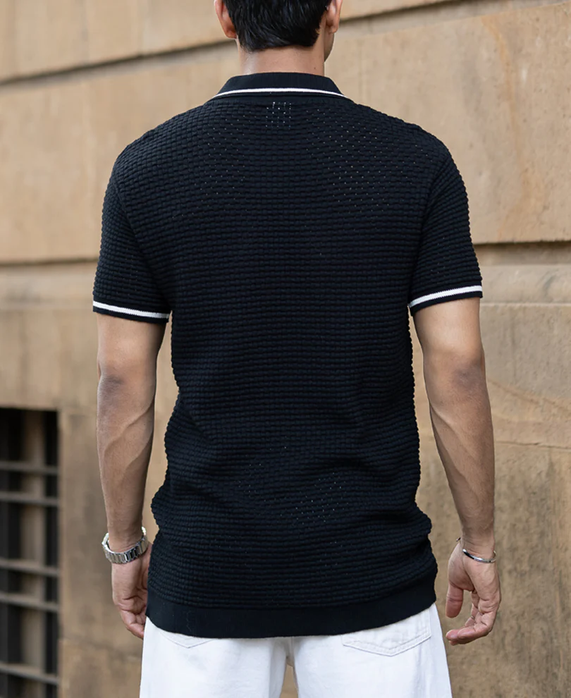 Black Knitted T-Shirt - Image 5