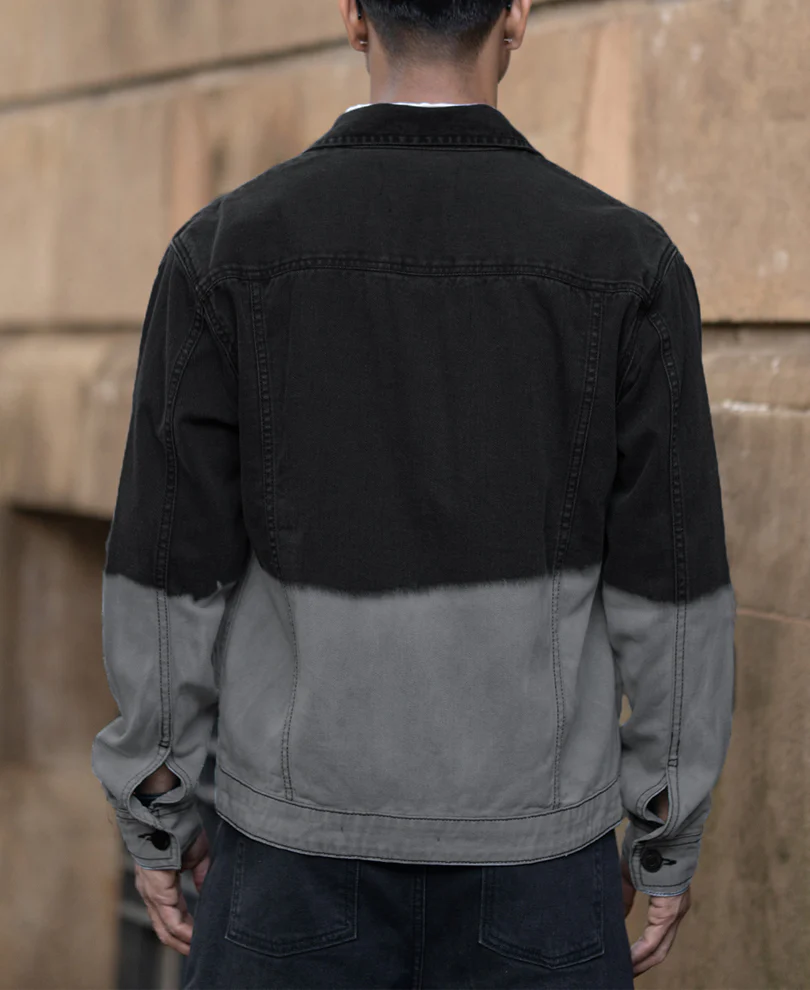 Black Ombre Denim Jacket - Image 6