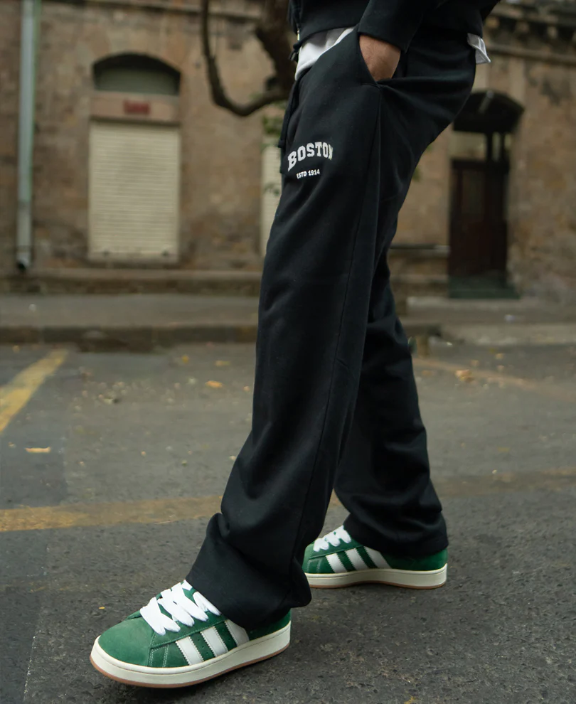 Black Printed Baggy Trackpant - Image 2
