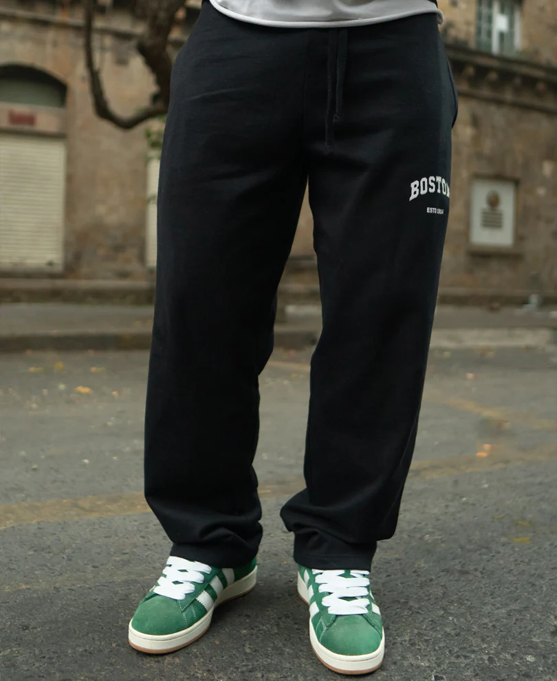 Black Printed Baggy Trackpant - Image 3