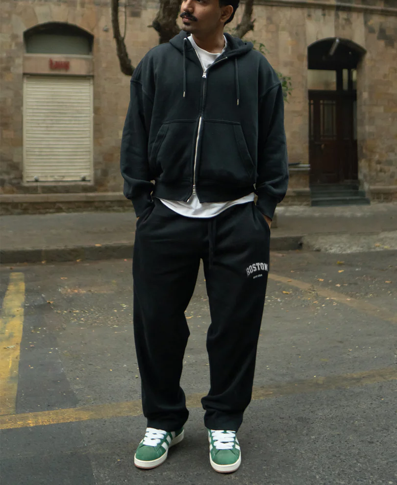 Black Printed Baggy Trackpant - Image 6