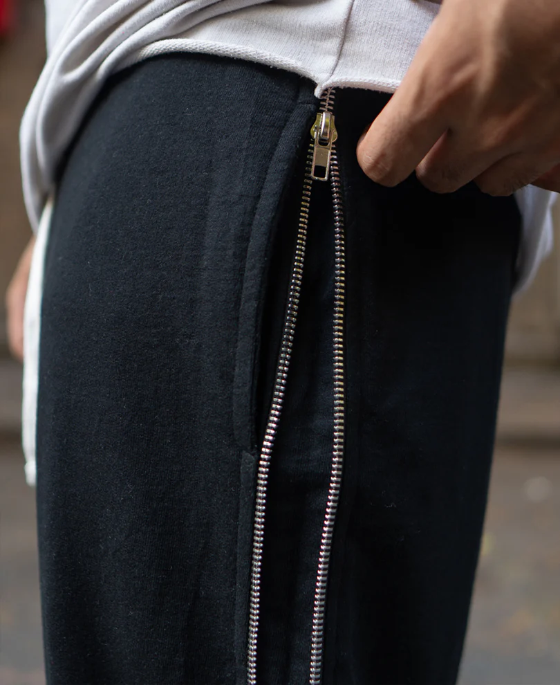 Black Trackpant With Side Zipper - Image 5
