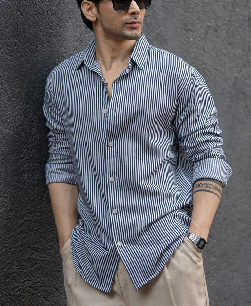 Black & White Striped Shirt - Image 2