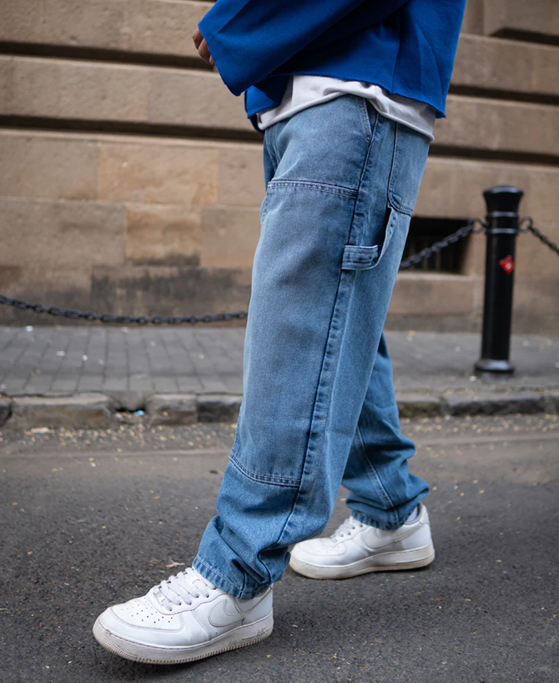 Blue Baggy Fit Basic Denim Jeans - Image 3