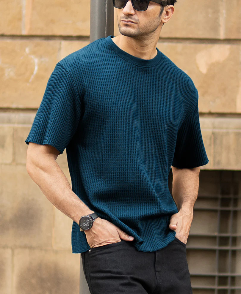 Blue Coral Structured T-Shirt - Image 2