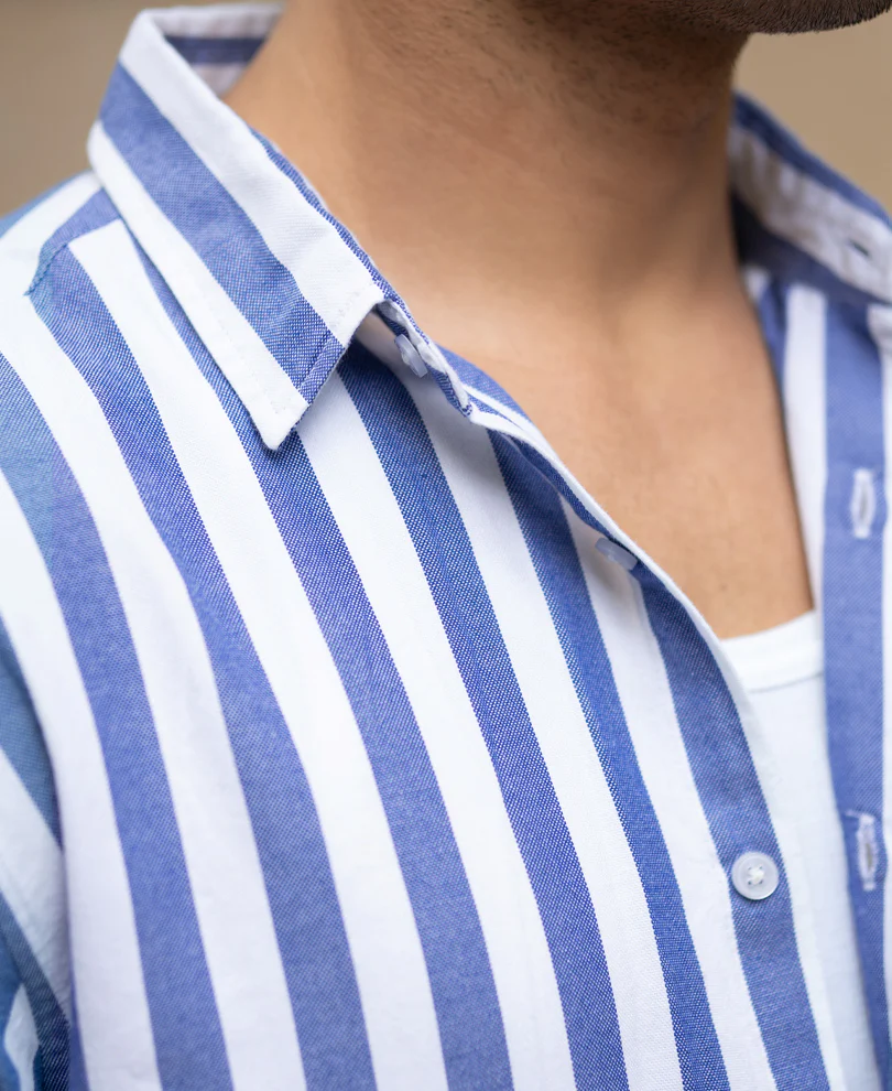 Blue Nautical Stripe Shirt - Image 4