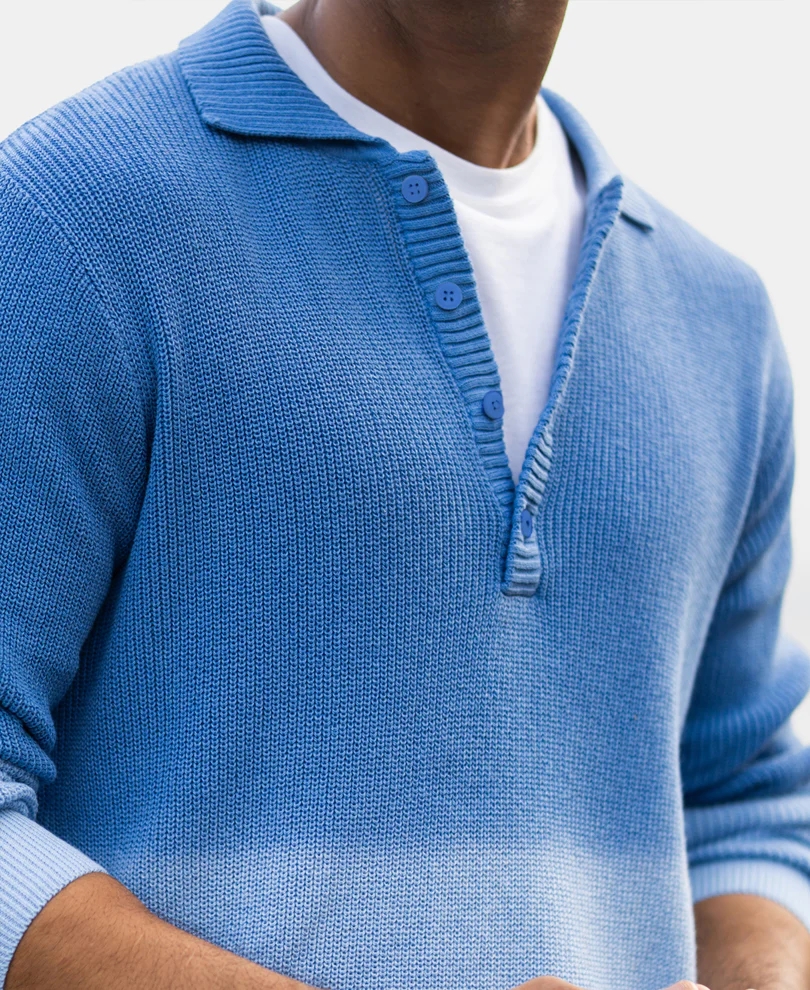 Blue Ombre Cotton Sweatshirt - Image 4