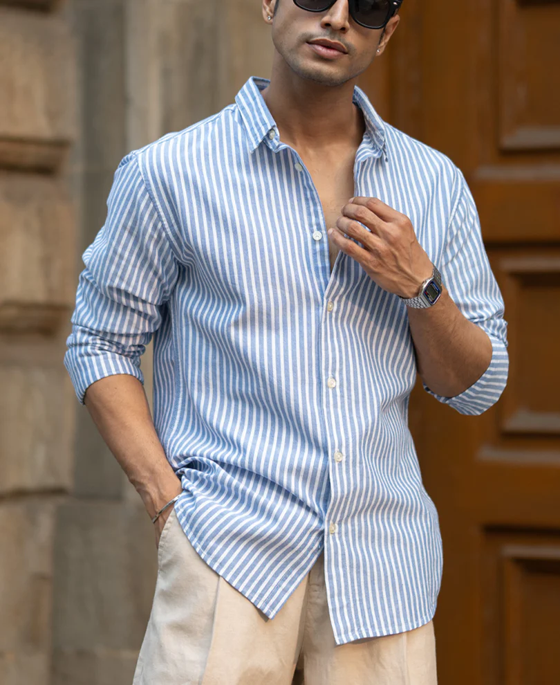 Blue Oxford Stripe Shirt - Image 3