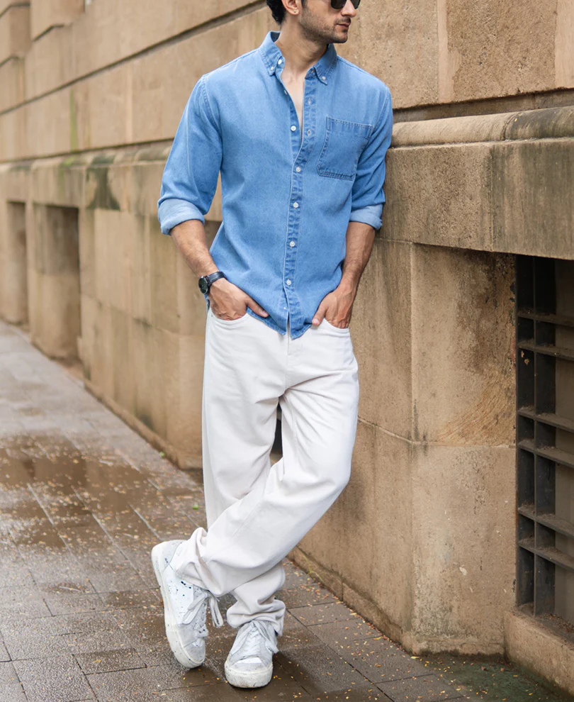 Blue Washed Denim Shirt - Image 5