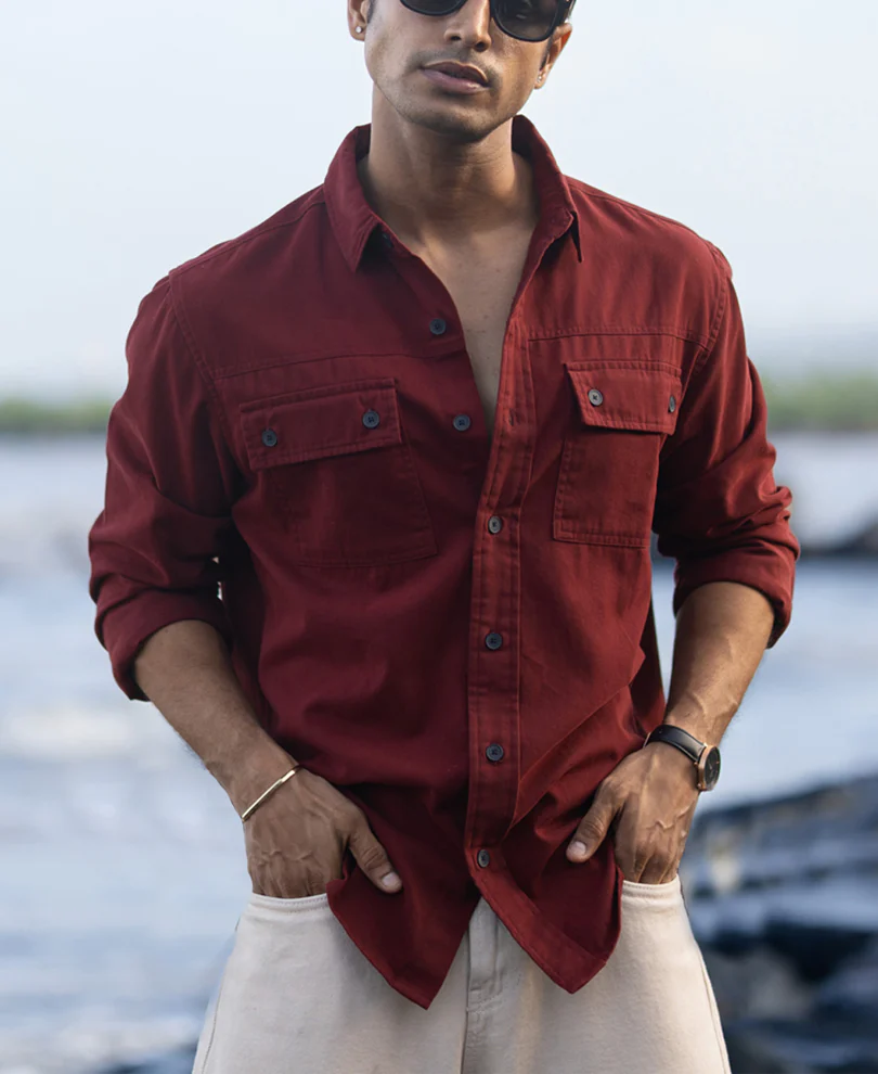 Brick Structure Cargo Overshirt