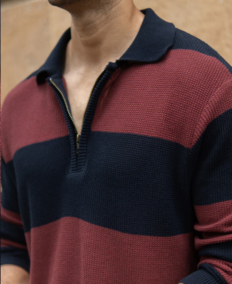 Brown And Navy Striped T-Shirt - Image 5