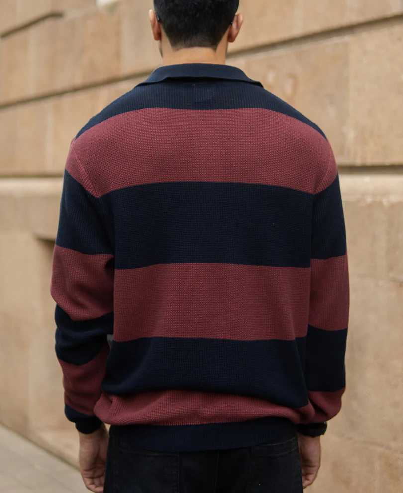 Brown And Navy Striped T-Shirt - Image 6