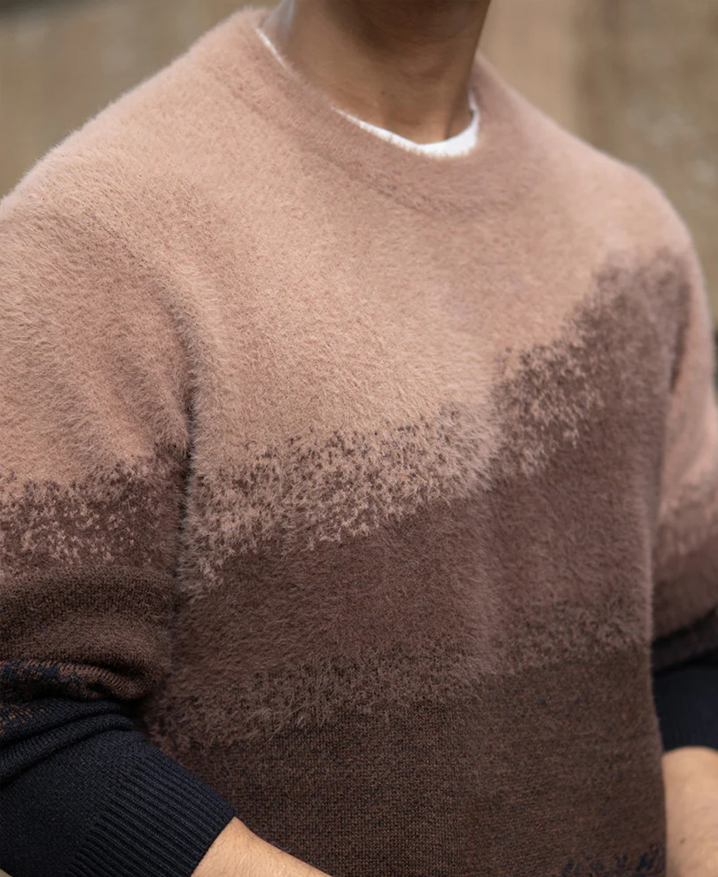 Brown Ombre Jacquard Sweater - Image 4