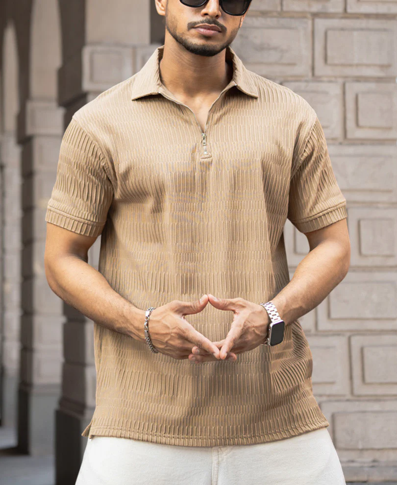 Brown Regular Fit Half Sleeves T-Shirt - Image 2