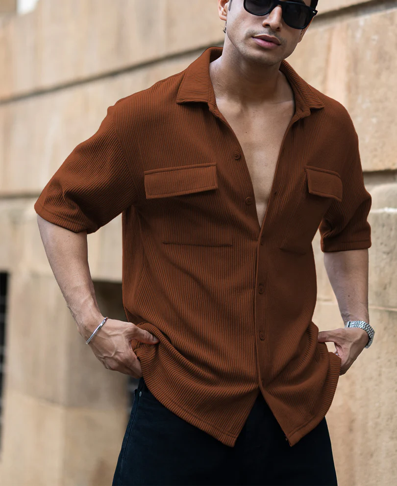 Brown Shirt With Pockets - Image 3