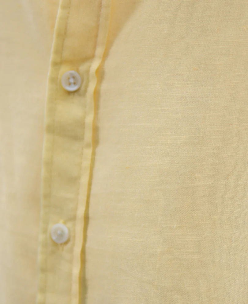 Butter Yellow Linen Blend Shirt - Image 5