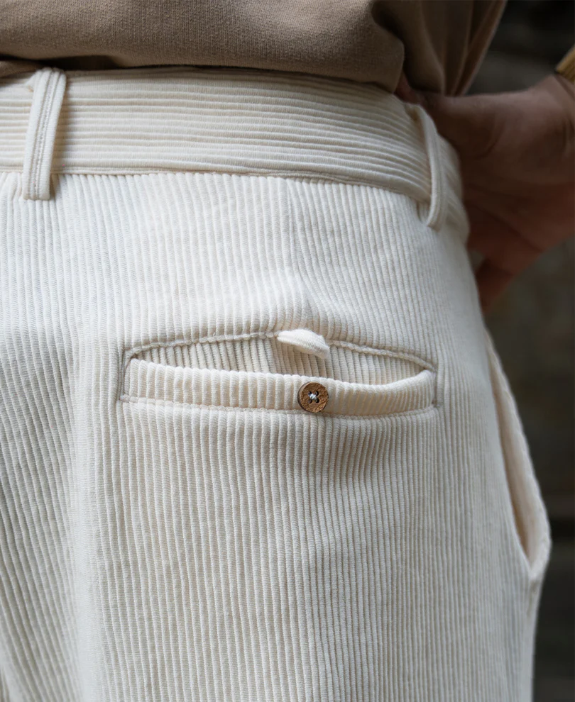 Cream Knit Pleated Trousers - Image 6