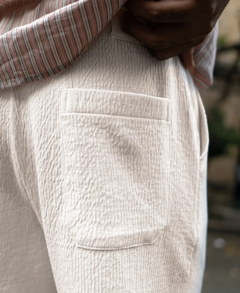 Cream Structured Trackpant - Image 5
