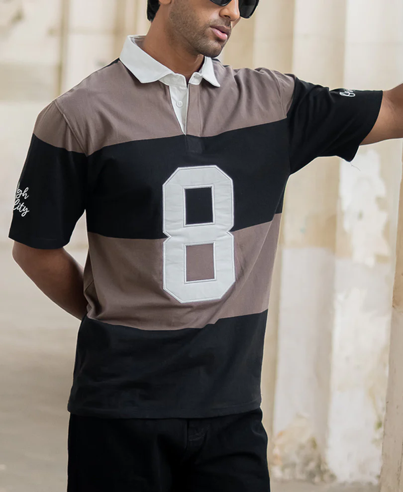 Beige Embroidered Stripe T-Shirt - Image 3