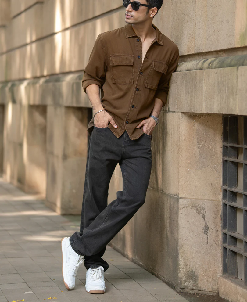 Dark Brown Denim Overshirt - Image 7