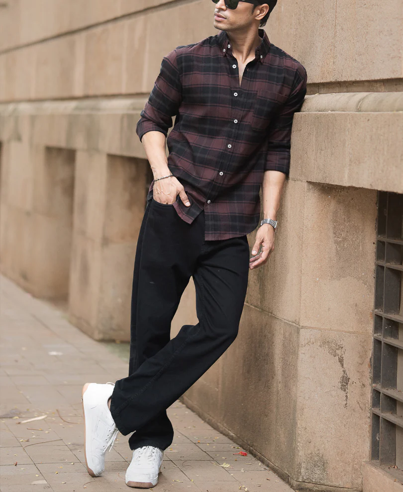 Burnt Brick Lightweight Checks Shirt - Image 7