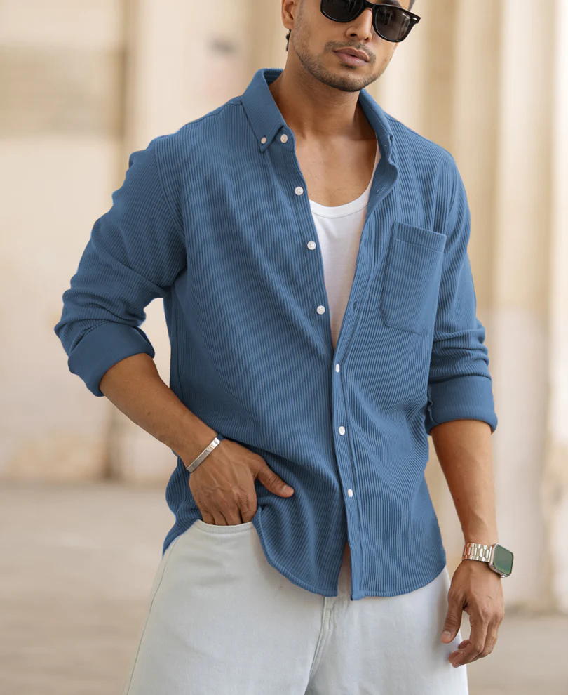 Dark Sky Knitted Cord Shirt