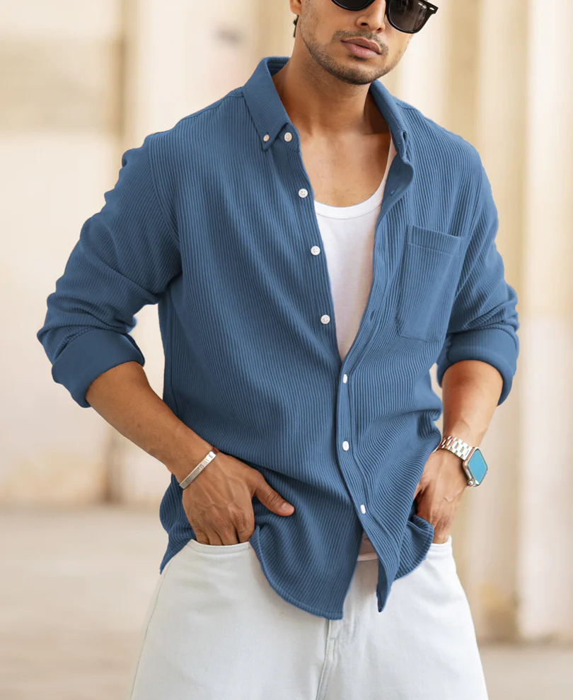 Dark Sky Knitted Cord Shirt - Image 2