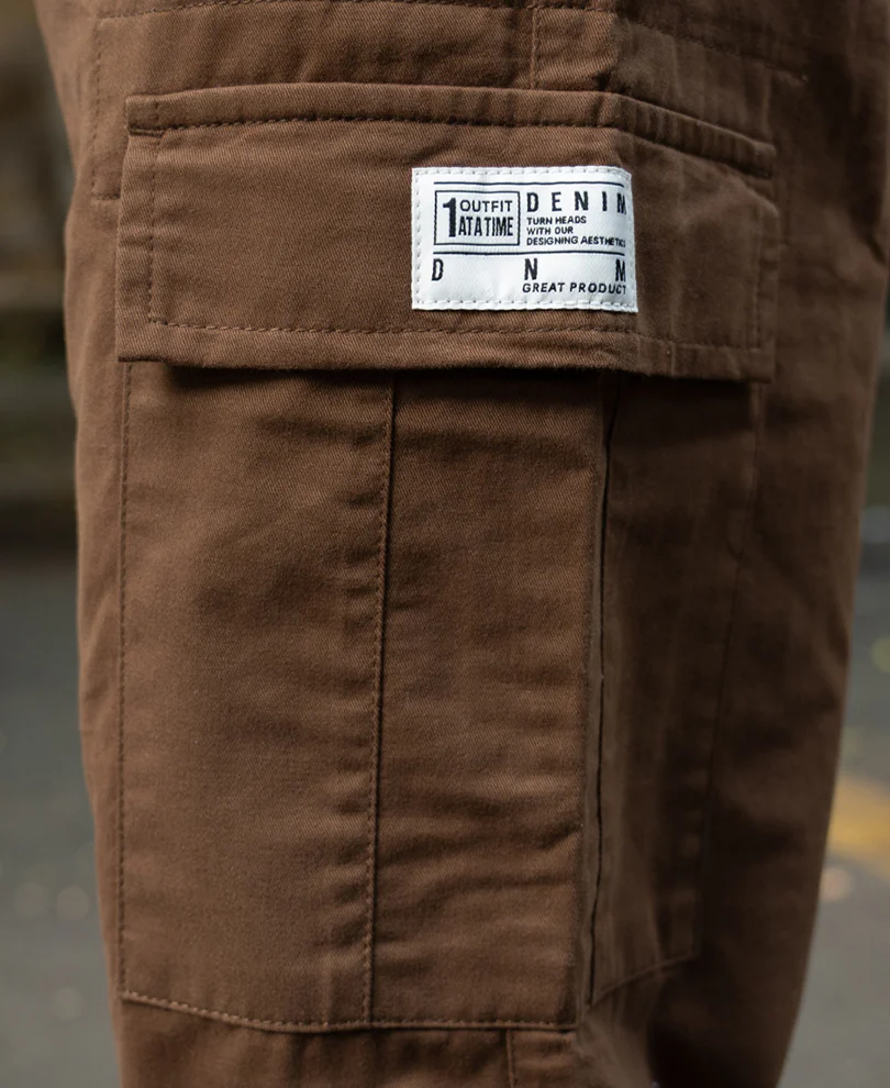 Dark Tan Cotton Baggy Cargo Pant - Image 4