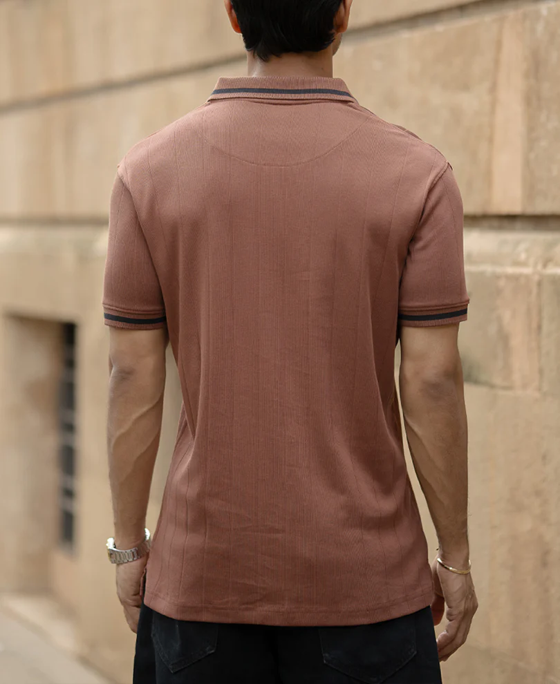Dark Tan Zipper T-Shirt - Image 5