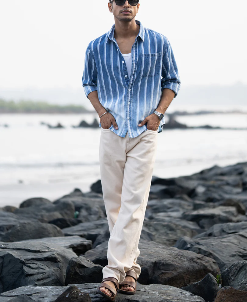 Denim Stripe Ombre Shirt - Image 7