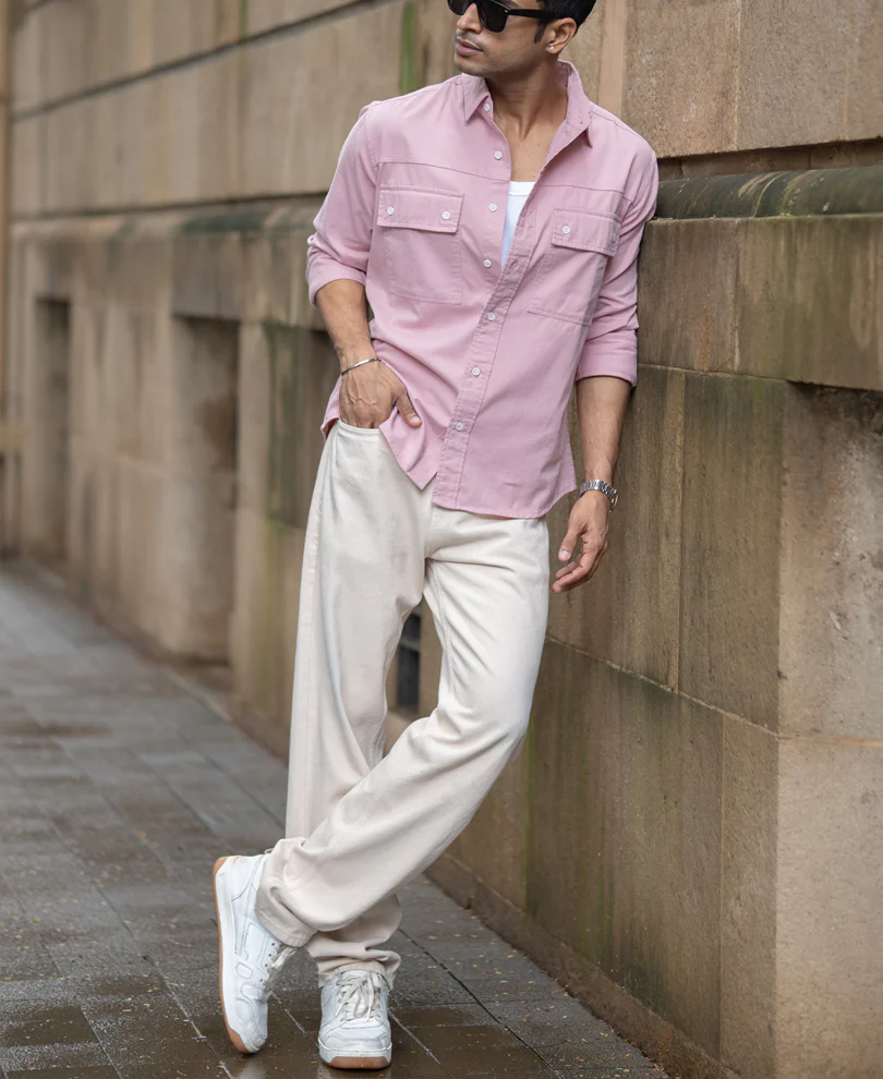 Dusty Pink Structured Overshirt - Image 7