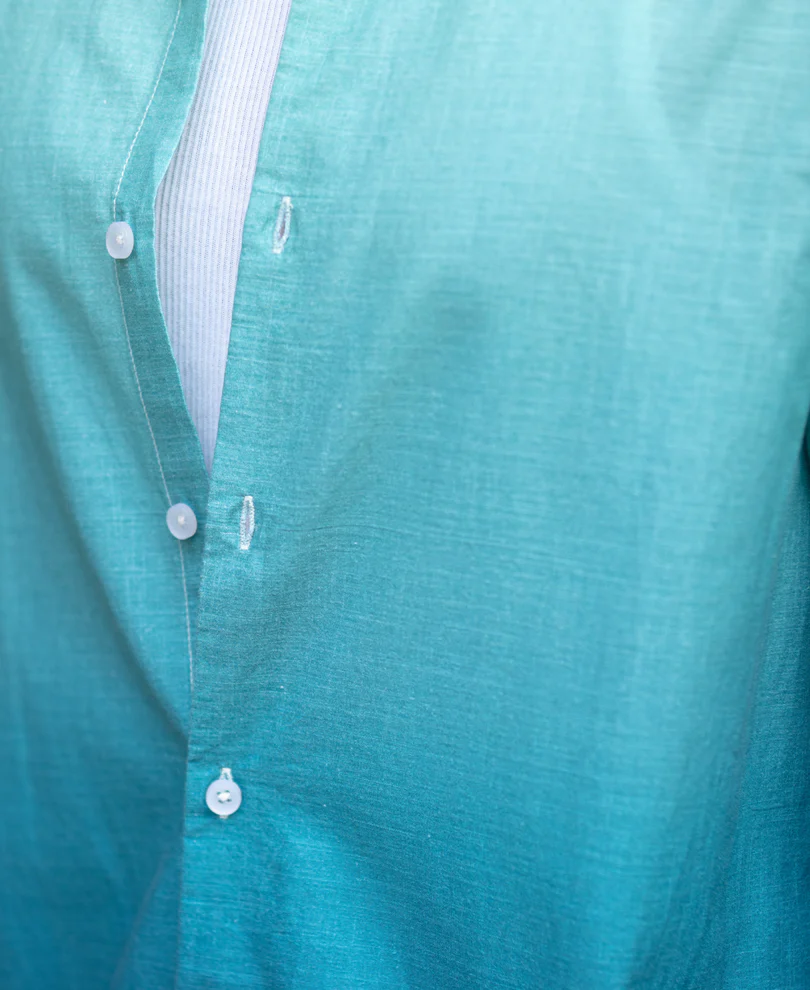 Green & Blue Lightweight Ombre Shirt - Image 5