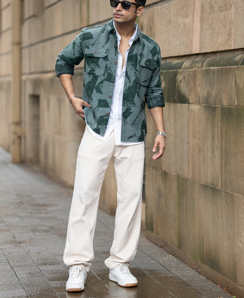 Green Jacquard Overshirt - Image 5