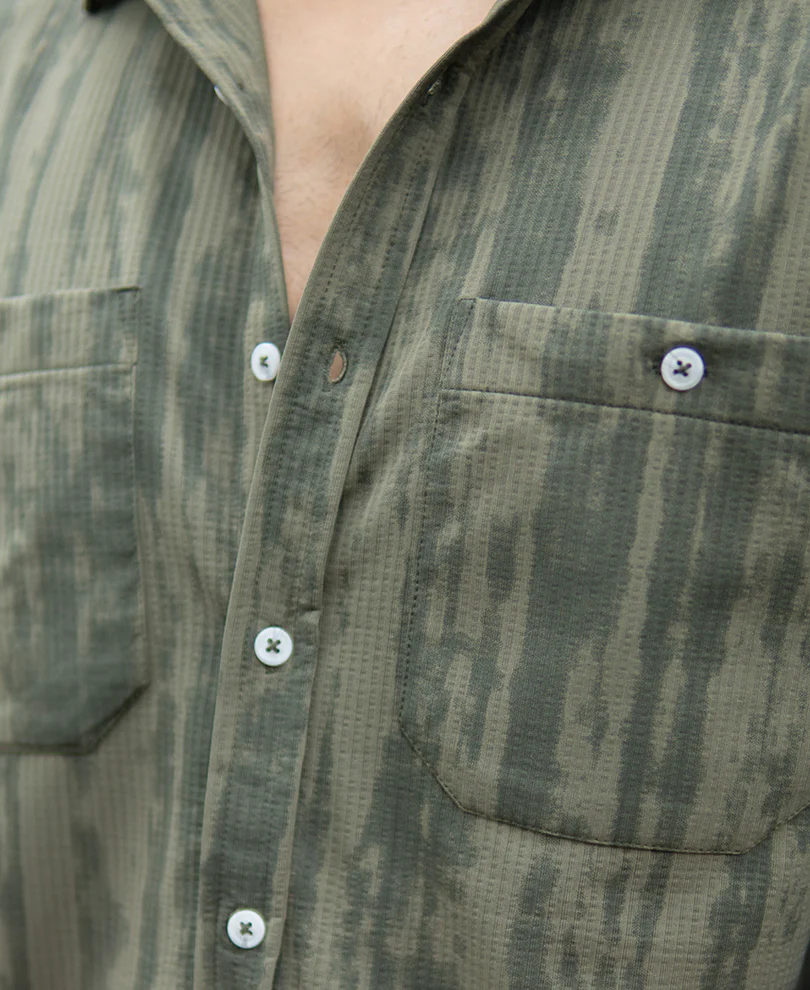 Green Printed Shirt With Pockets - Image 4