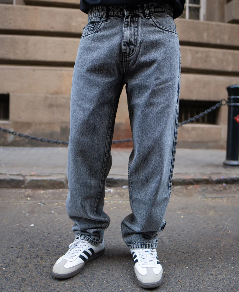 Grey Denim Baggy Fit Jeans - Image 2