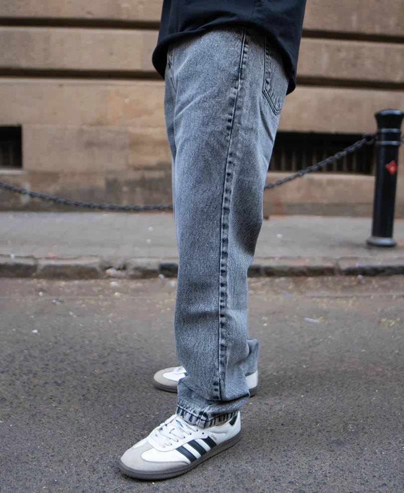 Grey Denim Baggy Fit Jeans - Image 3
