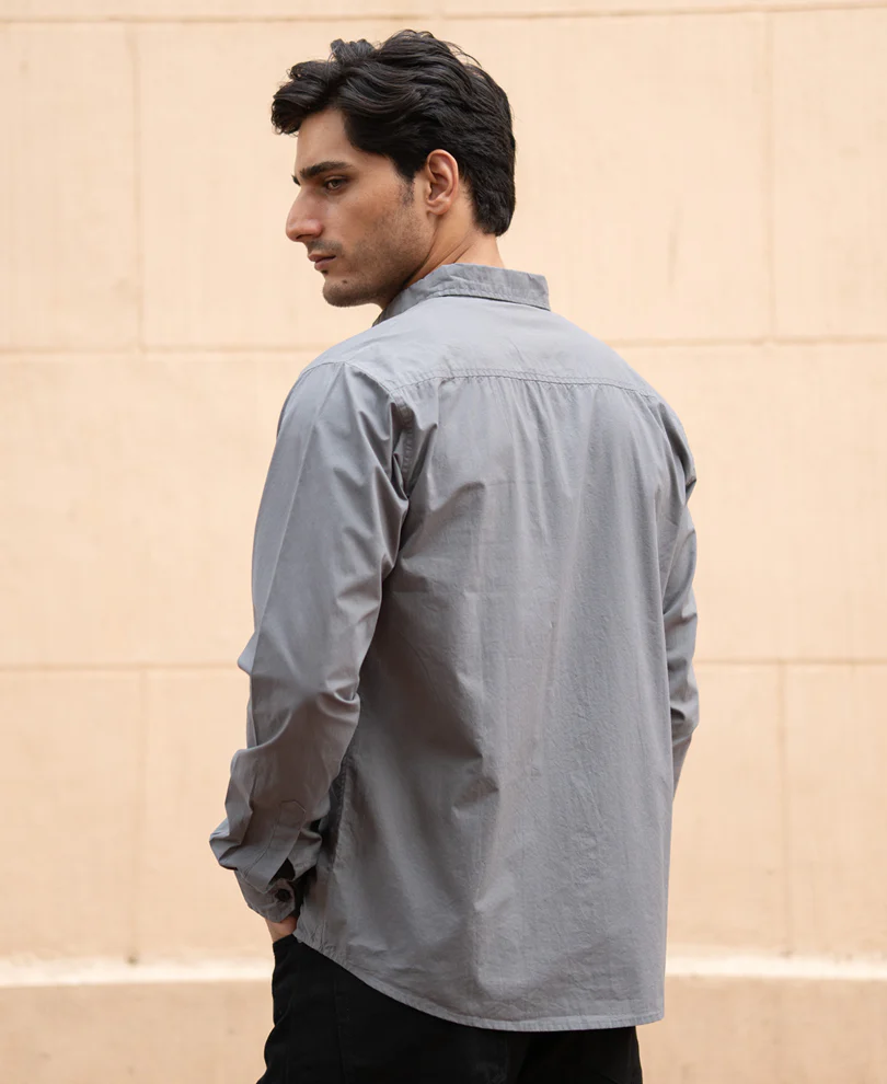 Grey Double Pocket Lightweight Shirt - Image 6