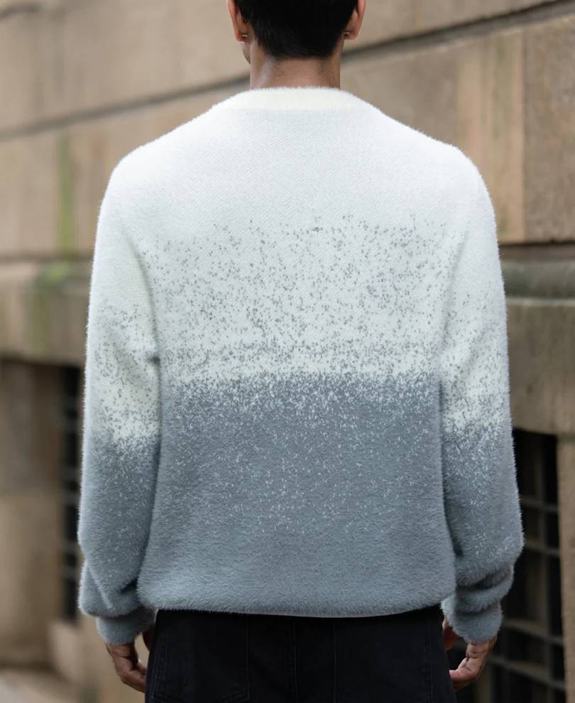 Grey Ombre Fuzzy Sweater - Image 5
